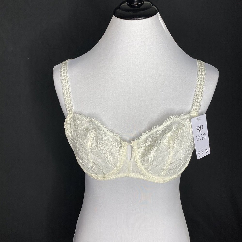 Simone Perele Paris Half Cup Bra 38B Promesse Demi Cup Natural Cream Unpadded - Picture 4 of 12